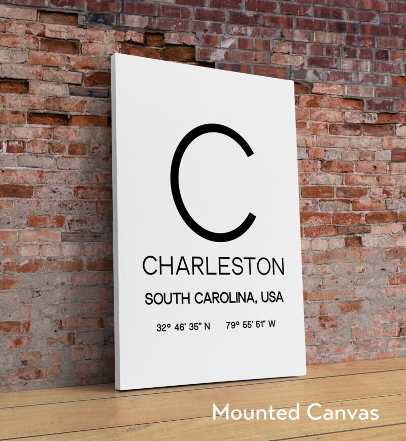 Charleston, South Carolina with GPS Coordinates Typography Art Print - Office - Home Decor - Restaurant - Apartment - Condo - Gift Ideas - Image 2