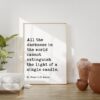 St. Francis Of Assisi Quote “All the darkness in the world cannot extinguish the light of a single candle.” Typography Art Print