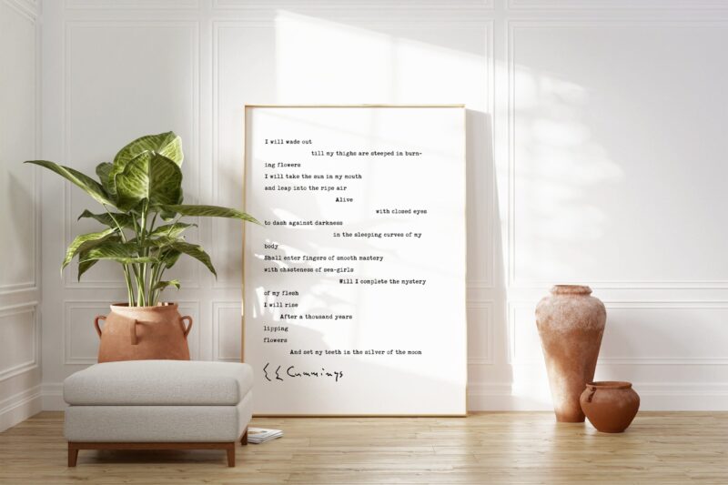 Crepuscule (I Will Wade Out) by E. E. Cummings Typography Art Print - Image 3