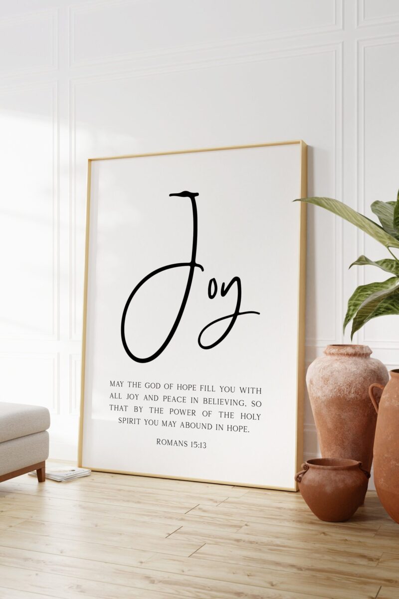 Romans 15:13 - May the God of Hope Fill You with All Joy Typography Wall Art Print - Faith - Religious - Spiritual - Image 3