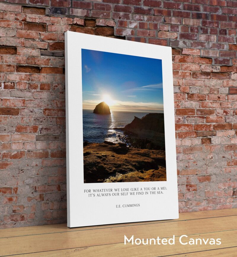 For whatever we lose (like a you or a me) it’s always ourselves we find in the sea. – e.e. cummings - Art Print - Cape Kiwanda Oregon Sunset - Image 2