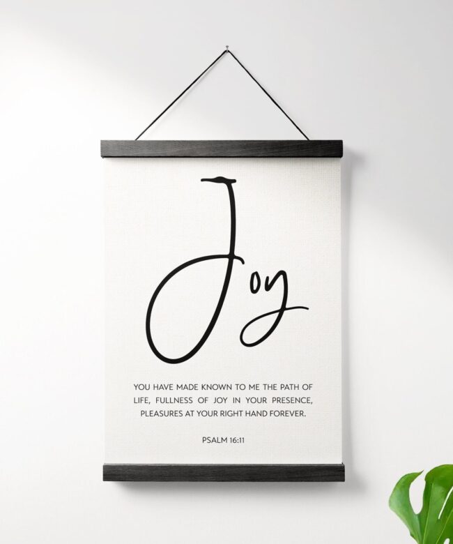 Psalm 16:11 Joy - Fullness Of Joy In Your Presence Hanging Canvas Frame Art - Christian - Religious - Scripture