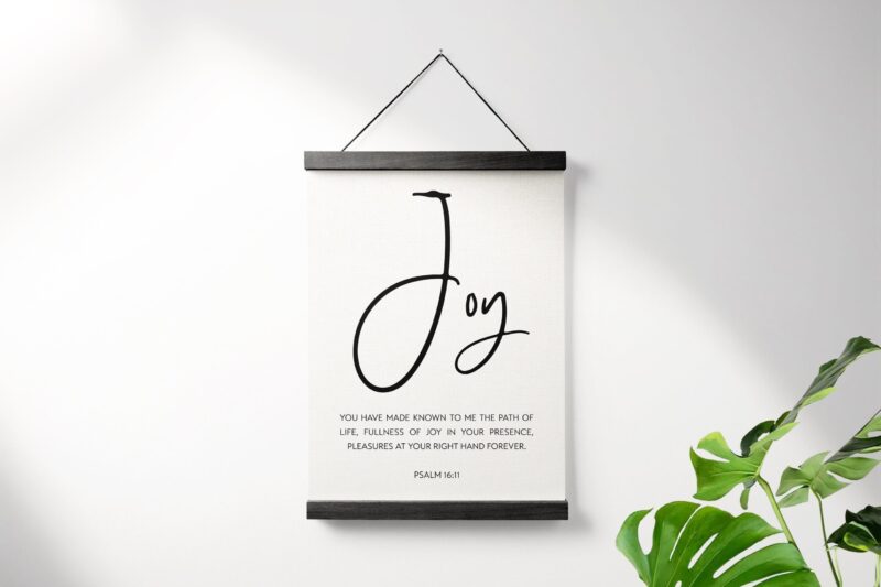 Psalm 16:11 Joy - Fullness Of Joy In Your Presence Hanging Canvas Frame Art - Christian - Religious - Scripture