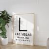 Las Vegas, Nevada with GPS Coordinates Typography Minimalist Art Print