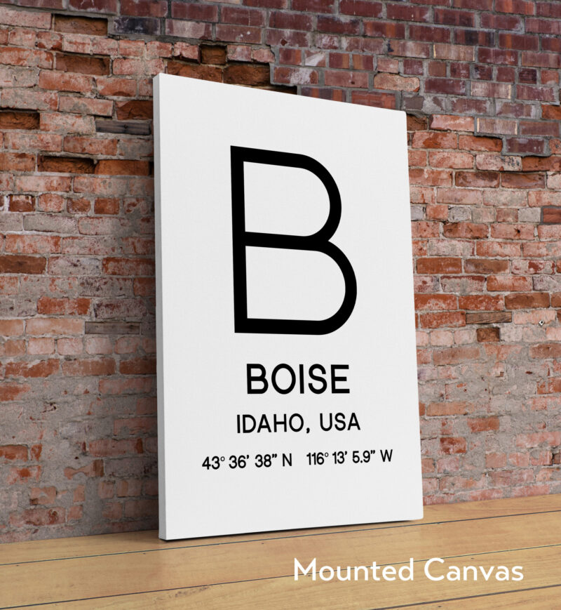 Boise Idaho with GPS Coordinates Minimalist Typography Art Print - Image 2