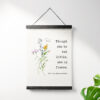 Though She Be But Little, She is Fierce - Shakespeare Quote with Wildflowers Canvas Art Print with Teak Wood Wall Hanger