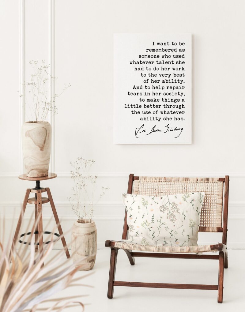 I want to be remembered as someone - Ruth Bader Ginsburg Quote -RGB - Low Profile Mounted Canvas Art Print - Image 3