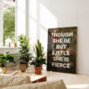 Though She Be But Little She Is Fierce with Flowers by Jan van Huysum - Typography Print - Shakespeare Quote -  A Midsummer Night's Dream