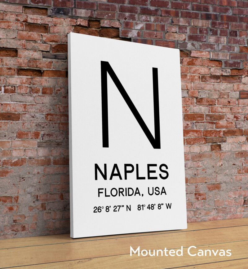 Naples, Florida with GPS Coordinates Minimalist Art Print - Image 2
