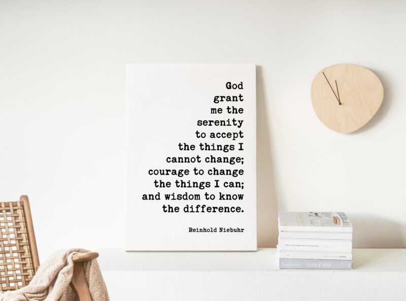 Serenity Prayer by Reinhold Niebuhr - Low Profile Mounted Canvas Typography Art Print
