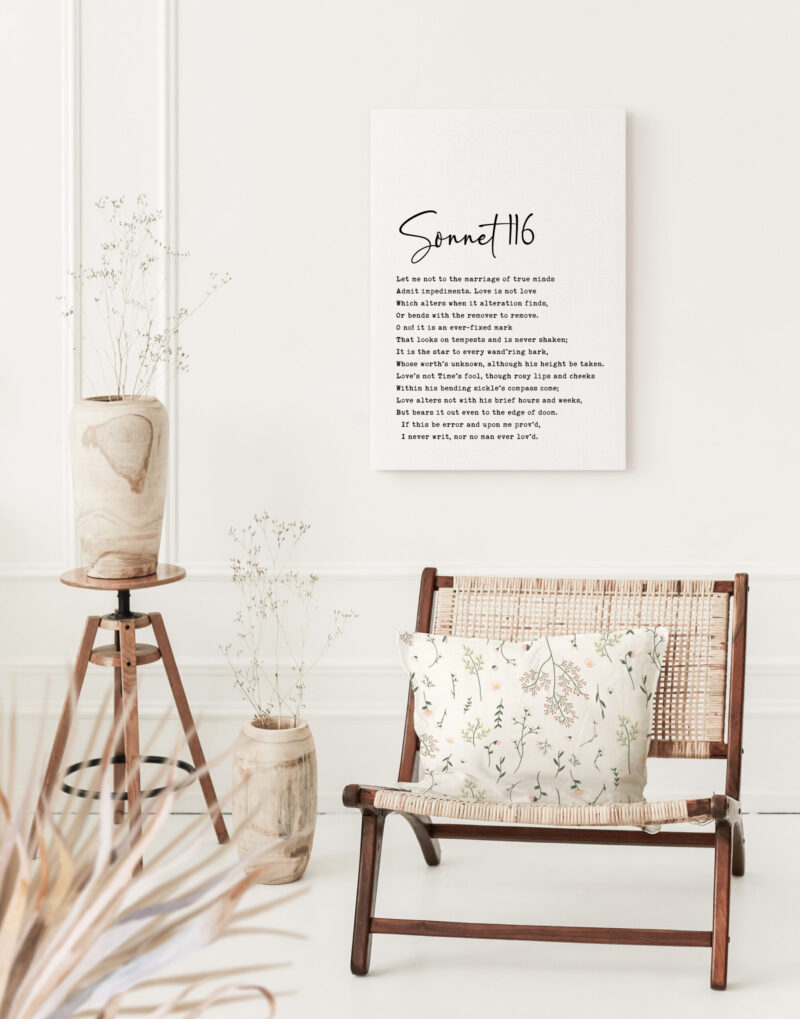 William Shakespeare Sonnet 116 Low Profile Mounted Canvas Typography Art Print - Image 2