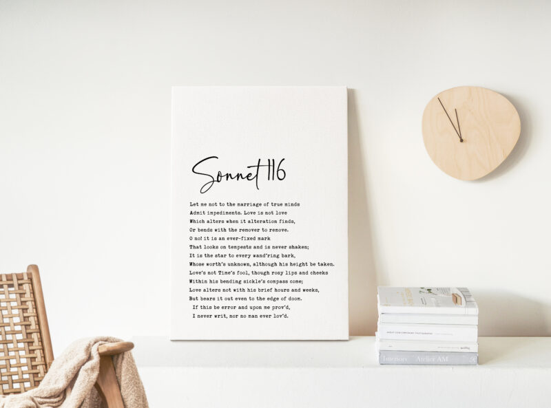 William Shakespeare Sonnet 116 Low Profile Mounted Canvas Typography Art Print