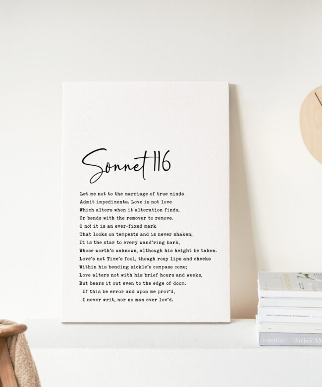 William Shakespeare Sonnet 116 Low Profile Mounted Canvas Typography Art Print