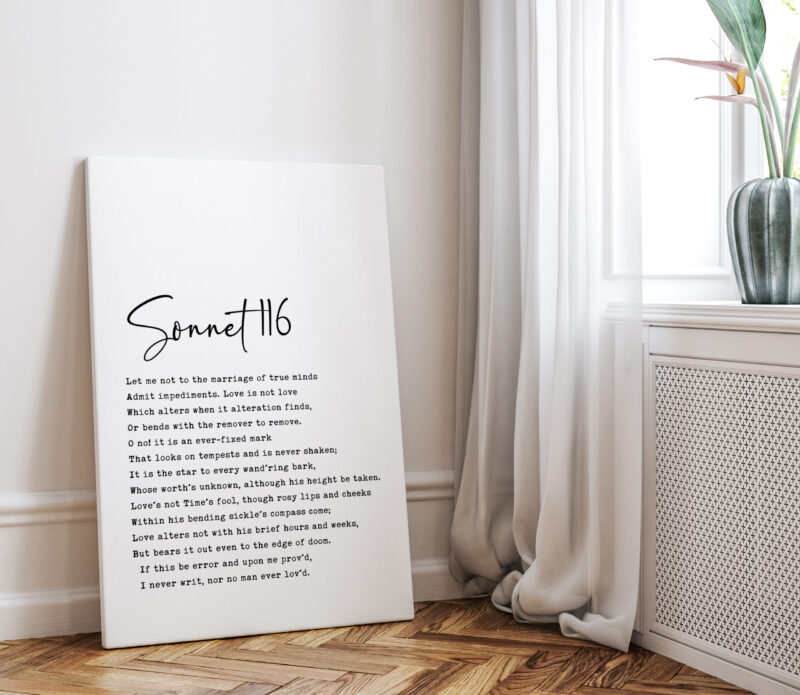 William Shakespeare Sonnet 116 Low Profile Mounted Canvas Typography Art Print - Image 3