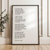 a pretty a day - E.E. Cummings Poem with Typography Art Print