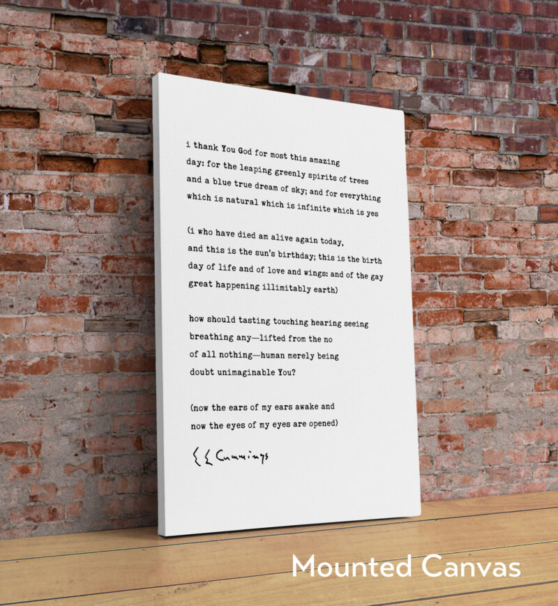 i thank You God for most this amazing - E.E. Cummings Poem Typography Art Print - Image 2