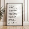C.S. Lewis Quote, We live, in fact, in a world starved for solitude, silence, and private... Typography Art Print