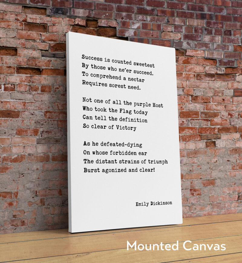 Success is Counted Sweetest poem by Emily Dickinson Typography Art Print - Image 2