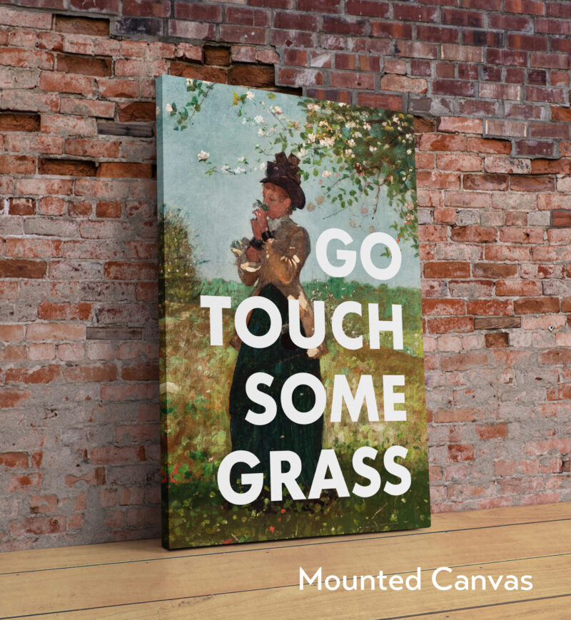 Go Touch Some Grass Typography Art Print featuring The Yellow Jacket (1879) by Winslow Homer. - Image 2