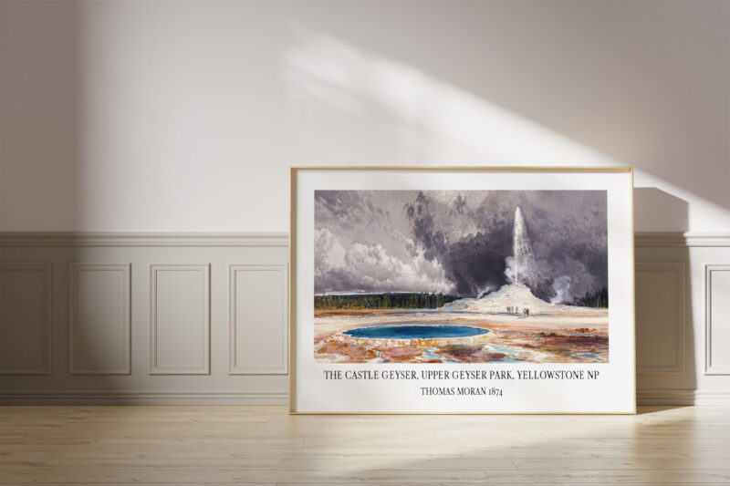The Castle Geyser, Upper Geyser Basin, Yellowstone National Park by Thomas Moran 1874 Art Print - Image 4
