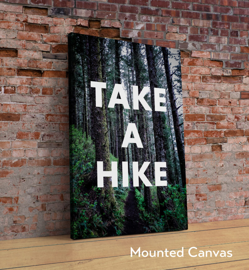 Take a Hike with Oregon Coast Trail with Sitka Spruce Trees Typography Art Print