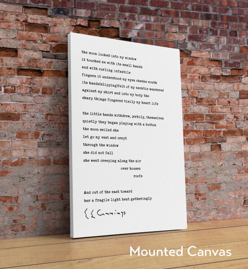 The Moon Looked Into my Window Poem by E. E. Cummings Typography Art Print - Image 2