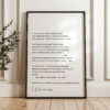 touching you i say(it being Spring and night)“let us go a very little beyond Poem by E. E. Cummings Typography Art Print