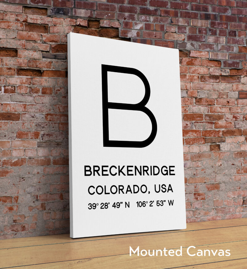 Breckenridge, Colorado with GPS Coordinates Minimalist Art Print • Travel • Ski • Colorado Rockies