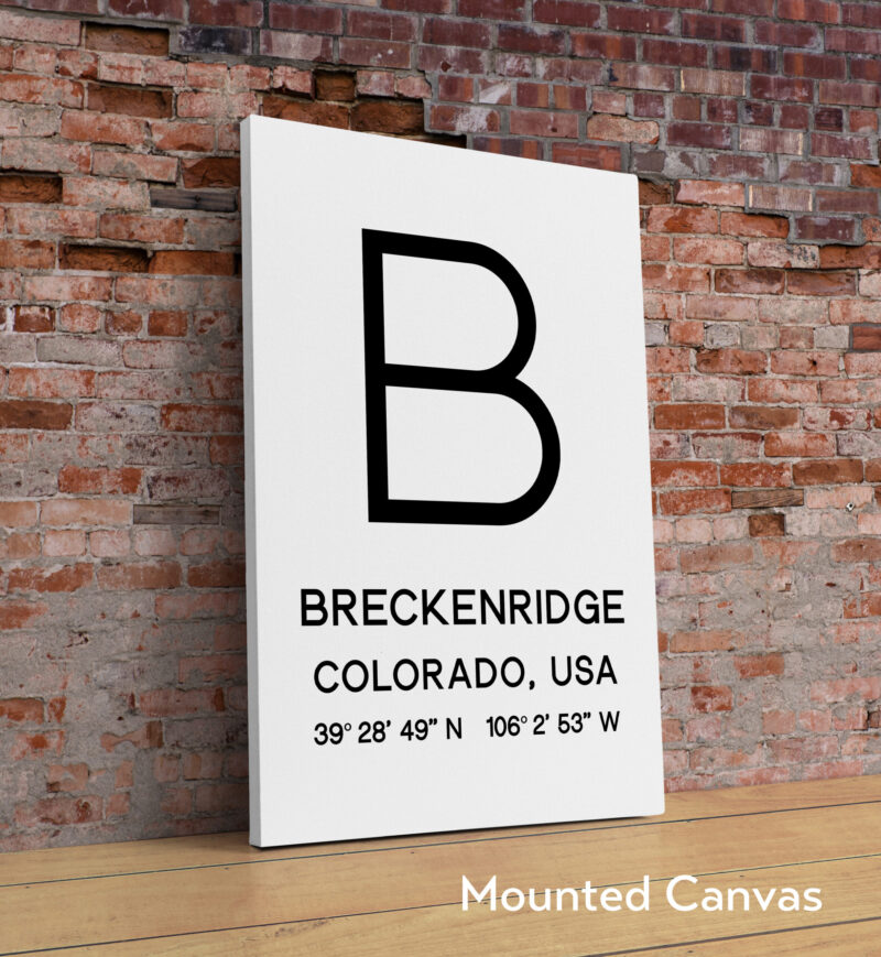 Breckenridge, Colorado with GPS Coordinates Minimalist Art Print • Travel • Ski • Colorado Rockies - Image 2