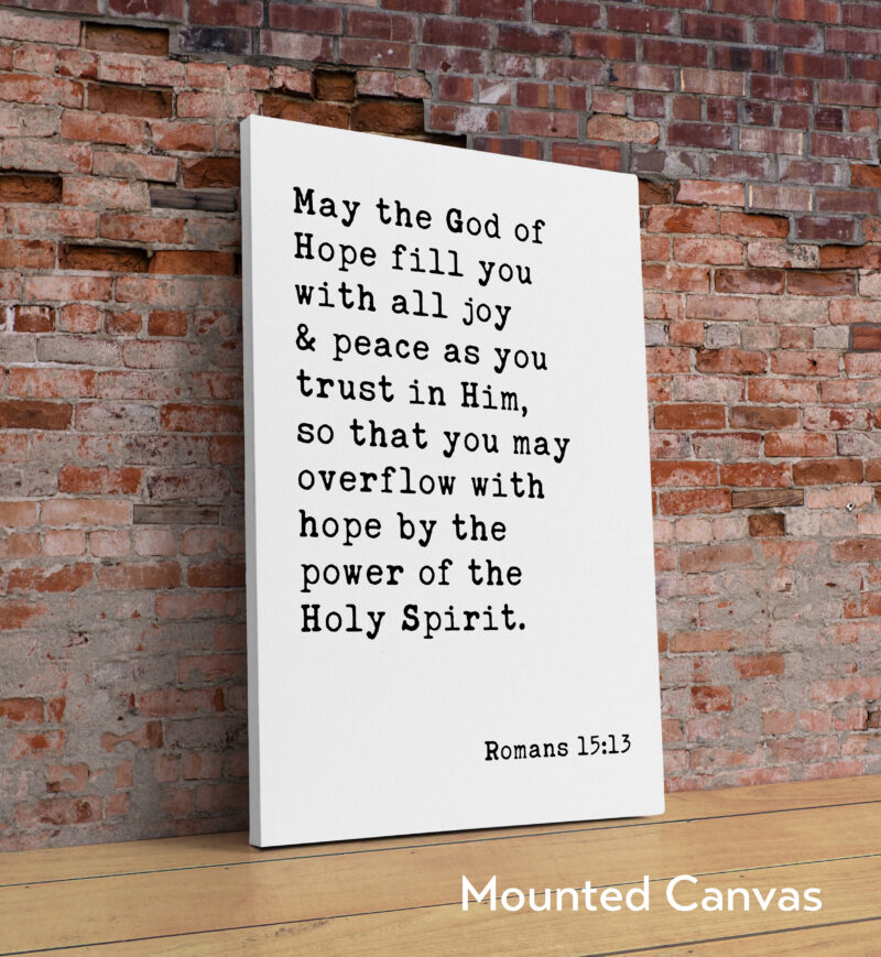 May The God of Hope Romans 15:13 Typography Art Print