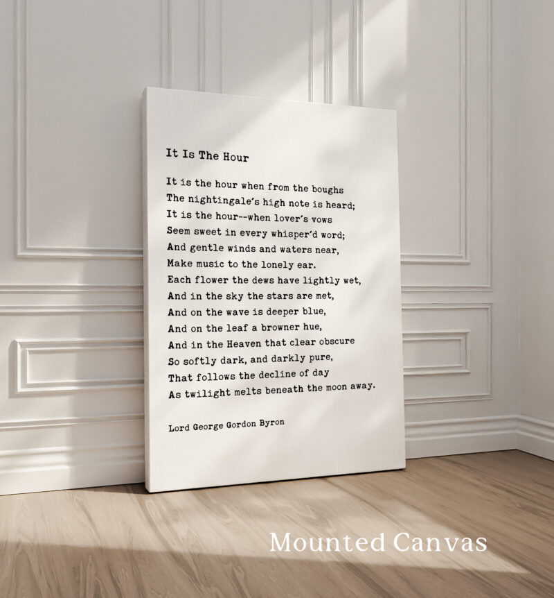 It Is The Hour • George Gordon Byron Poem • Typography Art Print