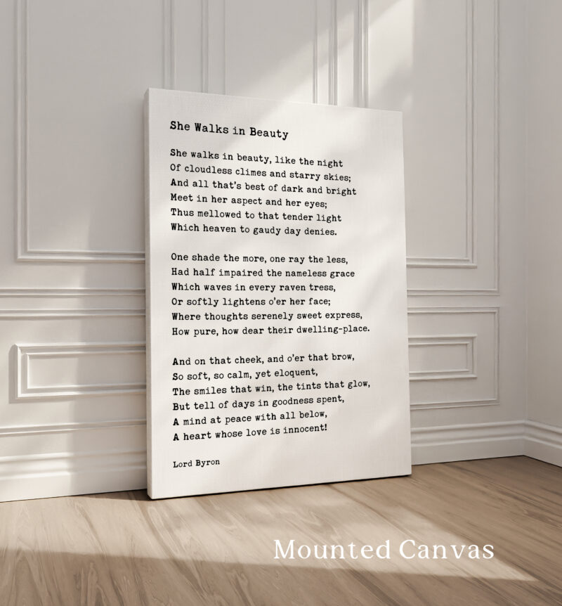 She Walks In Beauty • Lord George Gordon Byron Poem • Typography Art Print - Image 2