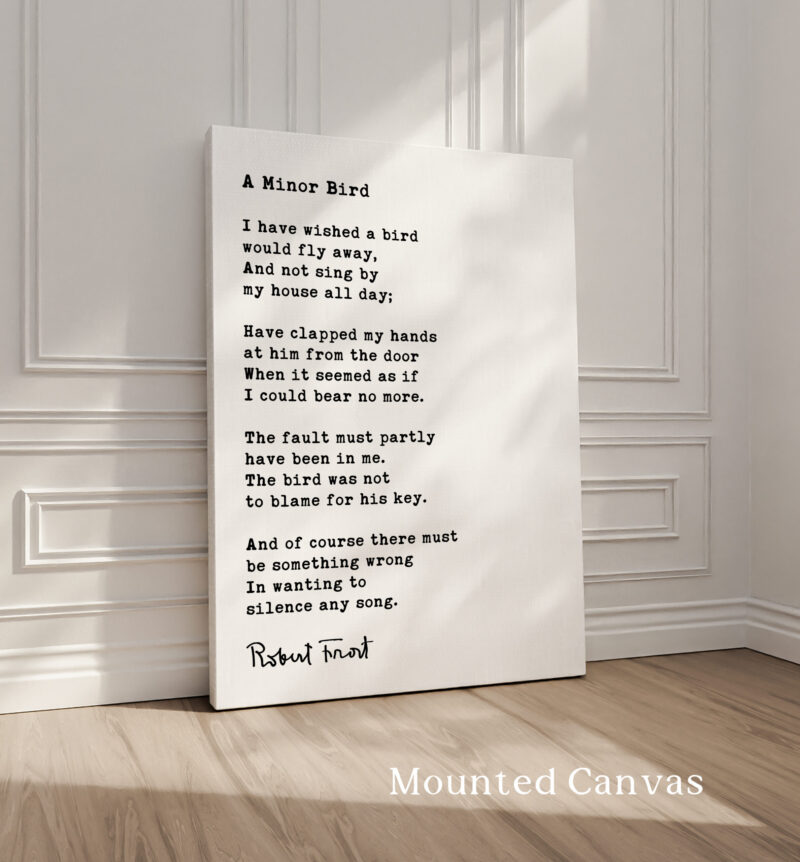 A Minor Bird Poem by Robert Frost Typography Art Print - Image 2