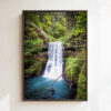 Lower South Falls at Silver Falls State Park, Oregon - Framed Canvas Art Print