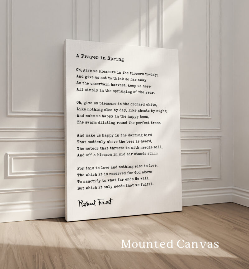 A Prayer in Spring Poem by Robert Frost Typography Art Print