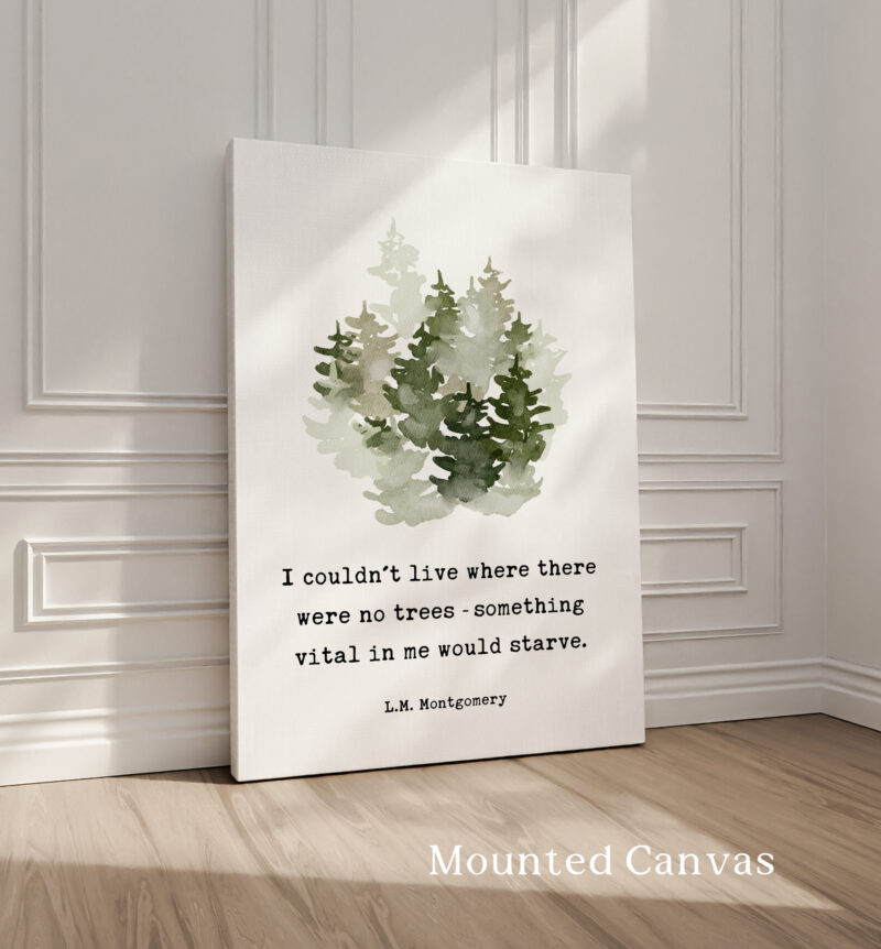 I couldn't live where there were no trees - something vital in me would starve. L.M. Montgomery Quote Art Print w/ Watercolor Trees - Image 2