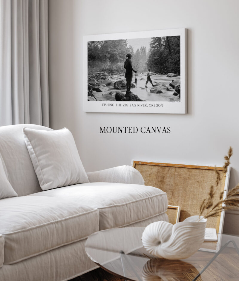 Fishing the Zig Zag River, Oregon Vintage Photo • USFS • Typography Art Print - Image 2