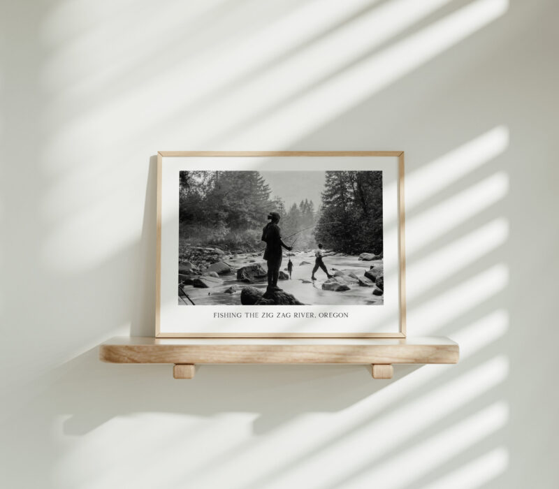 Fishing the Zig Zag River, Oregon Vintage Photo • USFS • Typography Art Print - Image 4