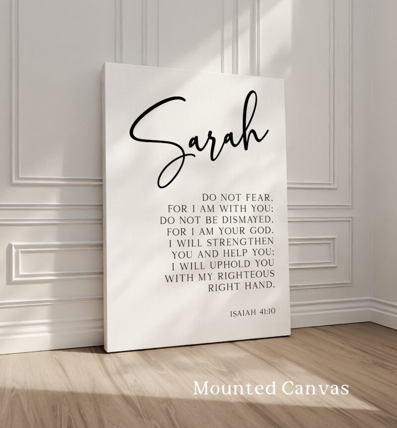 Isaiah 41:10 Do not fear, for I am with you. Personalized with Name Typography Art Print - Image 2