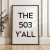 The 503 Y'all Minimalist Art Print • Portland, Oregon • Original Area Code • OR • History • Culture • Nostalgia