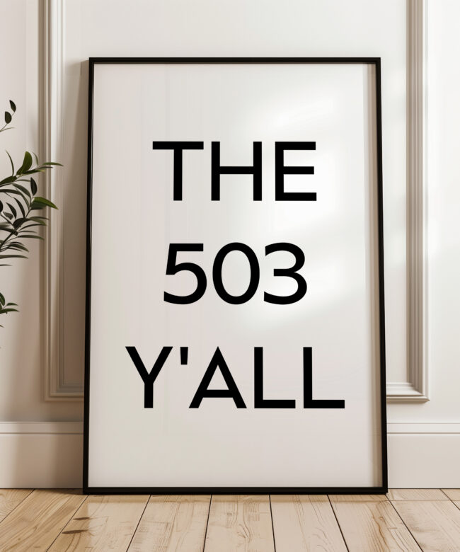 The 503 Y'all Minimalist Art Print • Portland, Oregon • Original Area Code • OR • History • Culture • Nostalgia