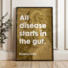 All disease starts in the gut. Hippocrates Quote Typography Art • Wellness • Fitness • Inspiration • Health