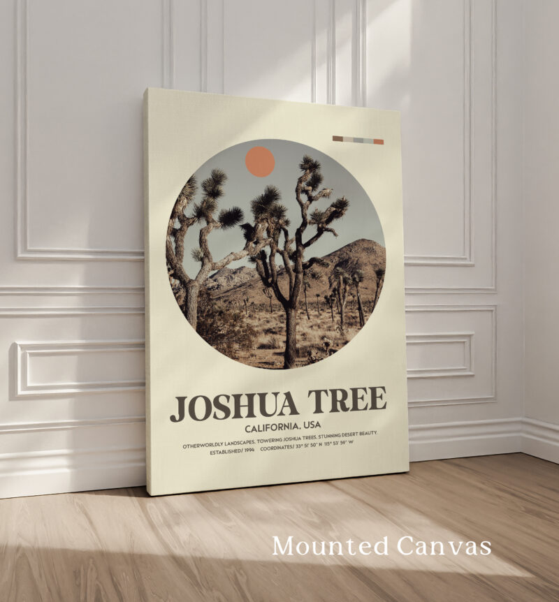 Joshua Tree, California • MidCentury Modern • Featuring GPS Coordinates • Typography Art Print - Image 2