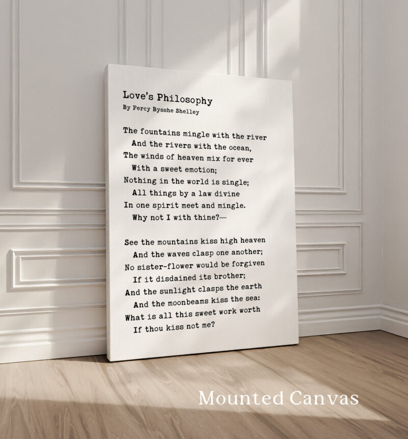 Love’s Philosophy Poem by Percy Bysshe Shelley • Typography Art Print - Image 2