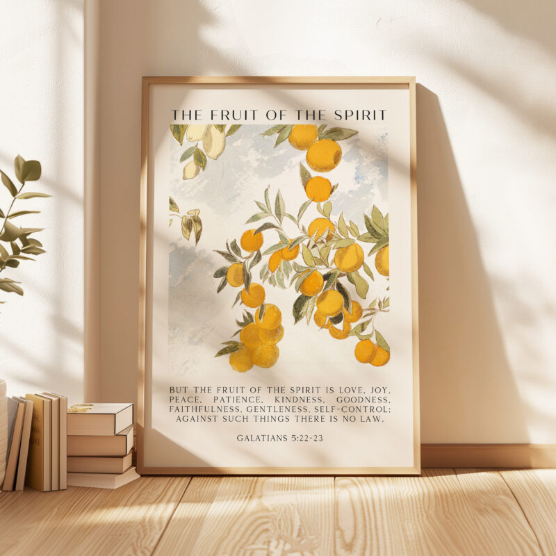 Fruit of the Spirit • But the fruit of the Spirit is love, joy, peace, patience, kindness • Galatians 5:22-23 • Typography Art Print - Image 4