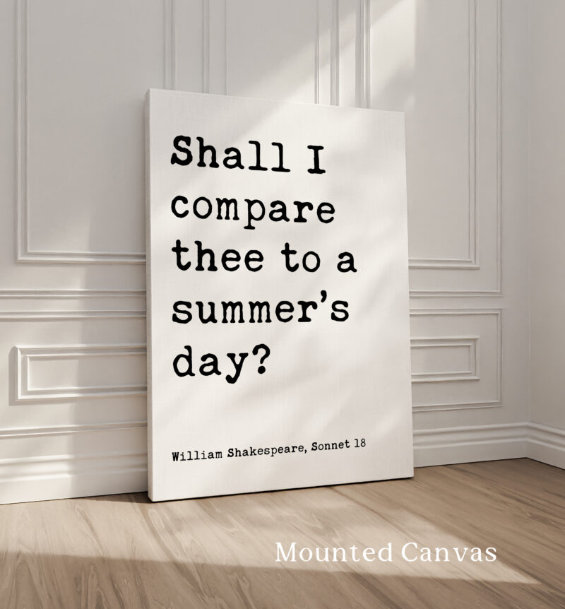 Shall I compare thee to a summer’s day? • William Shakespeare Quote • Typography Art Print • Sonnet 18 • Wedding • Anniversary • Gift - Image 4