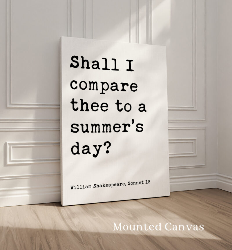 Shall I compare thee to a summer’s day? • William Shakespeare Quote • Typography Art Print • Sonnet 18 • Wedding • Anniversary • Gift - Image 4