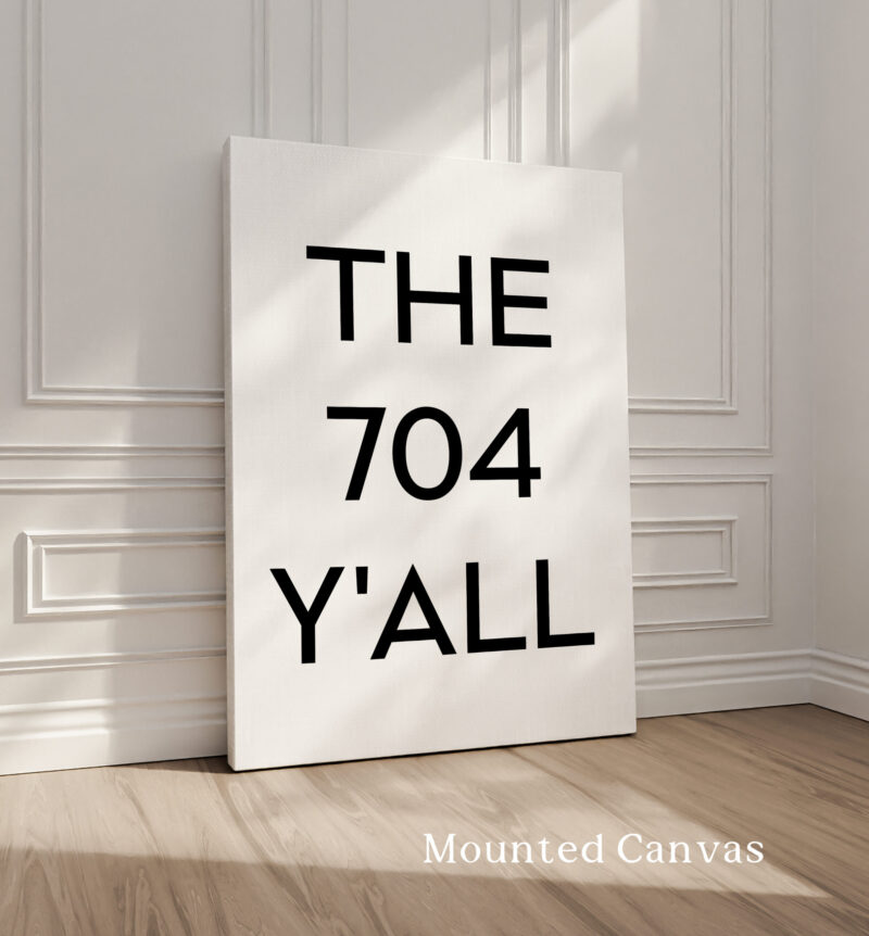 The 704 Y'all Minimalist Typography Art Print • Charlotte, North Carolina • Original Area Code • History • Culture - Image 2