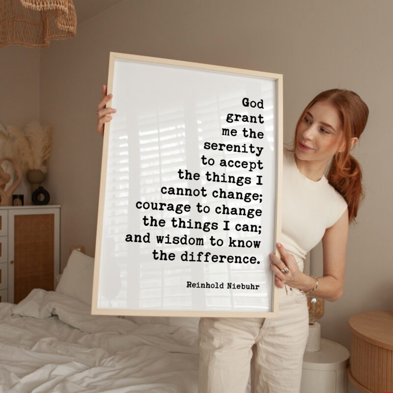 Serenity Prayer Typography Art Print • God Grant Me The Serenity To Accept The Things I Cannot Change • Faith • Gift Ideas - Image 3