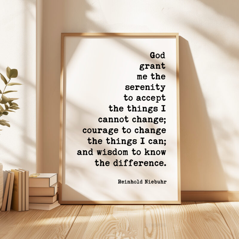 Serenity Prayer Typography Art Print • God Grant Me The Serenity To Accept The Things I Cannot Change • Faith • Gift Ideas - Image 4
